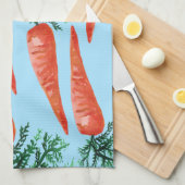 Waterverf wortelen collectie blauw theedoek (Quarter Fold)