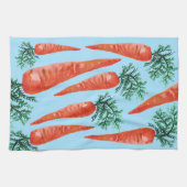 Waterverf wortelen collectie blauw theedoek (Horizontaal)