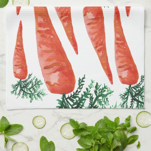 Waterverf wortelen collectie theedoek (Gevouwen)