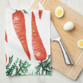 Waterverf wortelen collectie theedoek (Quarter Fold)