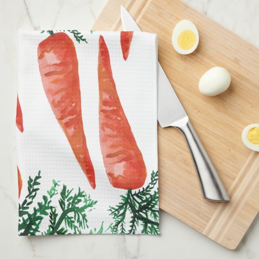 Waterverf wortelen collectie theedoek (Quarter Fold)