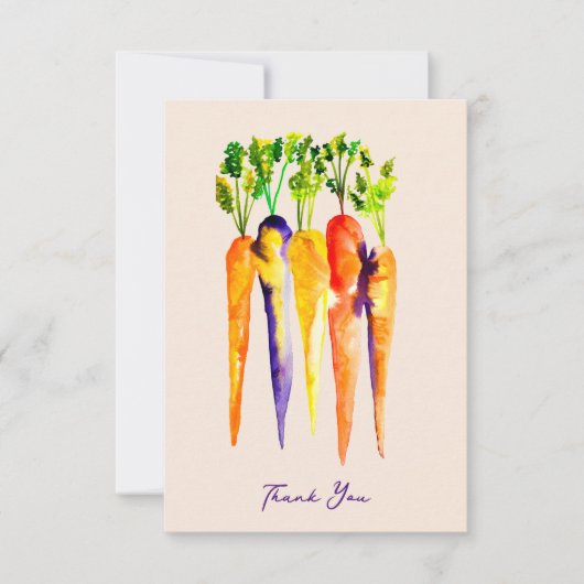 Waterverf wortelen kleurrijke food art notitiekaartje (Voorkant)