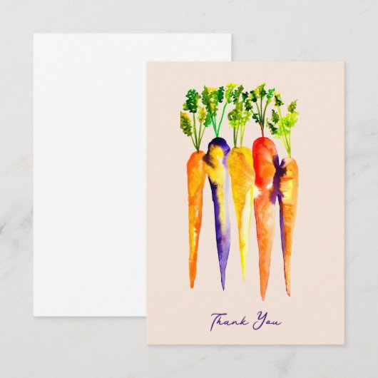 Waterverf wortelen kleurrijke food art notitiekaartje (Voorkant / Achterkant)