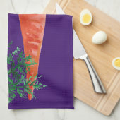 Waterverf wortelen paars theedoek (Quarter Fold)
