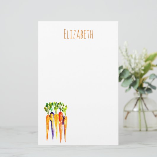 Waterverf wortelen schattige groenten briefpapier (Staand voorkant)