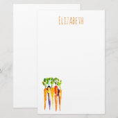 Waterverf wortelen schattige groenten briefpapier (Voorkant / Achterkant)