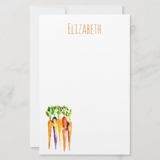 Waterverf wortelen schattige groenten briefpapier (Voorkant)