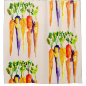 Waterverf wortelen schattige groenten douchegordijn (Voorkant)