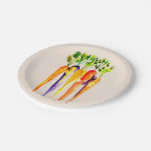 Waterverf wortelen schattige groenten papieren bordje (Gekanteld)