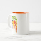Waterverf wortelen schattige groenten tweekleurige koffiemok (Voorkant links)