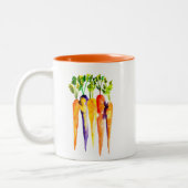 Waterverf wortelen schattige groenten tweekleurige koffiemok (Links)