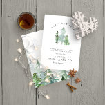 Waterverf woud bedrijfspas nieuw jaar feestdagenkaart<br><div class="desc">Een elegant,  natuur met het thema vakantieontwerp. Een deel van een collectie. Met elegante tekst en een mooi waterverf bosontwerp.</div>