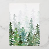 Waterverf woud elegant modern rustic folie feestdagenkaart (Achterkant)