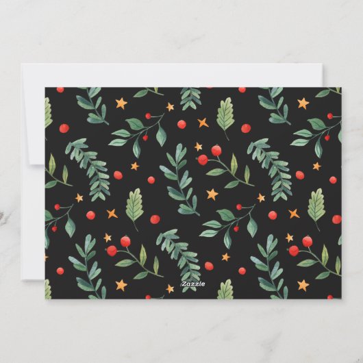 Waterverf woud het mooiste moment zwarte foto feestdagenkaart (Achterkant)