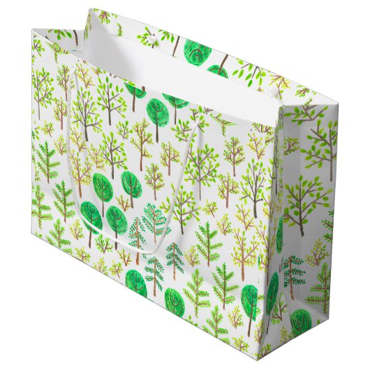 Waterverf woud in doedelstijl groot cadeauzakje (Voorkant Gekanteld)