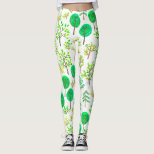Waterverf woud in doedelstijl leggings