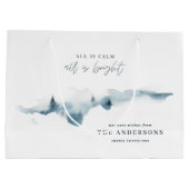 Waterverf woud met minimale maat gepersonaliseerde groot cadeauzakje (Achterkant)