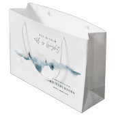 Waterverf woud met minimale maat gepersonaliseerde groot cadeauzakje (Achterkant Gekanteld)