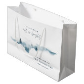 Waterverf woud met minimale maat gepersonaliseerde groot cadeauzakje (Voorkant Gekanteld)