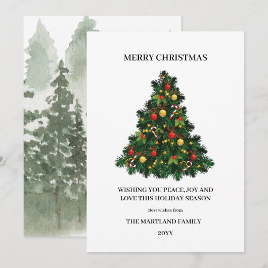 Waterverf woud Vakkerfeestdag Kaart (Voorkant / Achterkant)