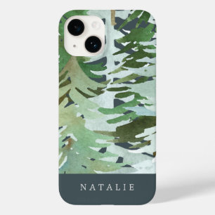 Waterverf woud winter gepersonaliseerde iPhone cas Case-Mate iPhone 14 Hoesje