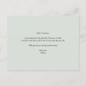 Waterverf woud wordt mijn Bloemenmeisje Uitnodiging Briefkaart (Achterkant)