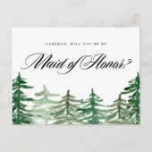 Waterverf woud zal je zijn mijn vriend van eerlijk uitnodiging briefkaart (Voorkant)