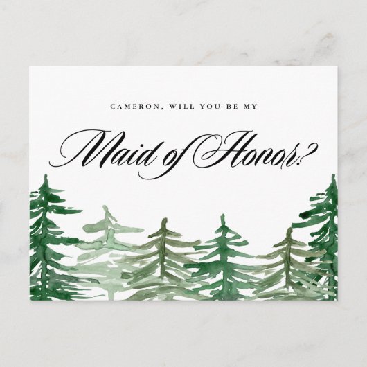 Waterverf woud zal je zijn mijn vriend van eerlijk uitnodiging briefkaart (Voorkant)