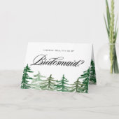 Waterverf woud... zal jij mijn Bridesmaid zijn. Kaart (Voorkant)