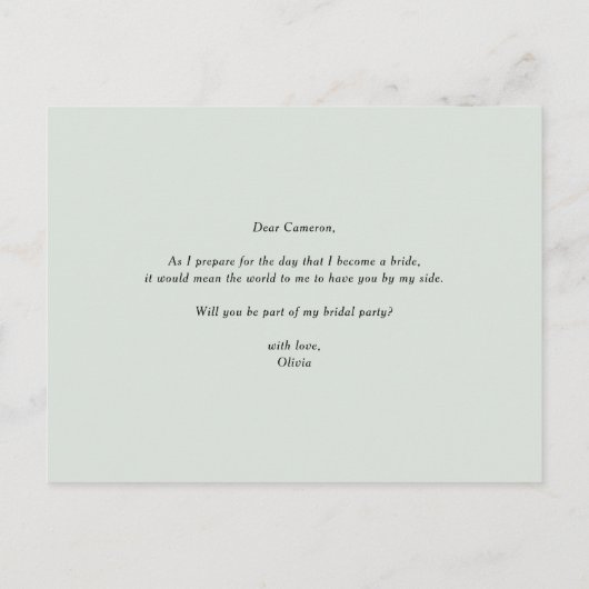 Waterverf woud... zal jij mijn Bridesmaid zijn. Uitnodiging Briefkaart (Achterkant)