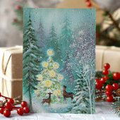  Waterverf woudherdenkingskerst Feestdagen Kaart