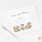 Waterverf woudpaddenstoelen - Baby's eerste biblio Vierkante Sticker (Envelop)
