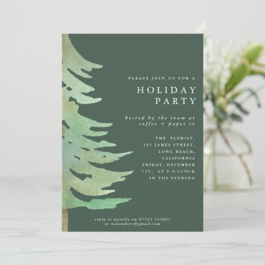 Waterverf woudpartij kaart (Staand voorkant)