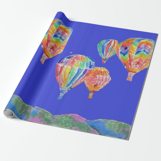 Waterverf Wrapping van luchtballonballonnen Cadeaupapier (Uitgerold)