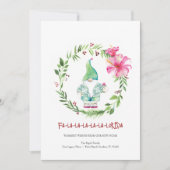 Waterverf Wreate and Gnome Holiday Nieuw Adres Feestdagenkaart (Voorkant)