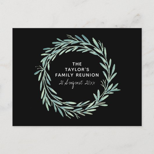 Waterverf Wreate Family Reunion BBQ Picnic Uitnodiging Briefkaart (Voorkant)