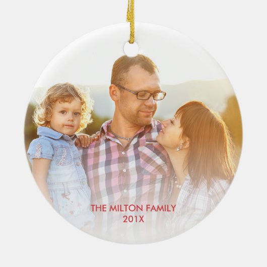 Waterverf Wreate kerstfoto Keramisch Ornament (Achterkant)