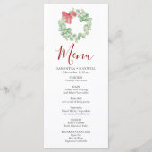 Waterverf Wreater Kerstfeest Menus Menu (Voorkant)