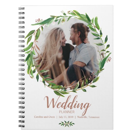 Waterverf Wreatfoto Wedding Planner Notitieboek (Voorkant)