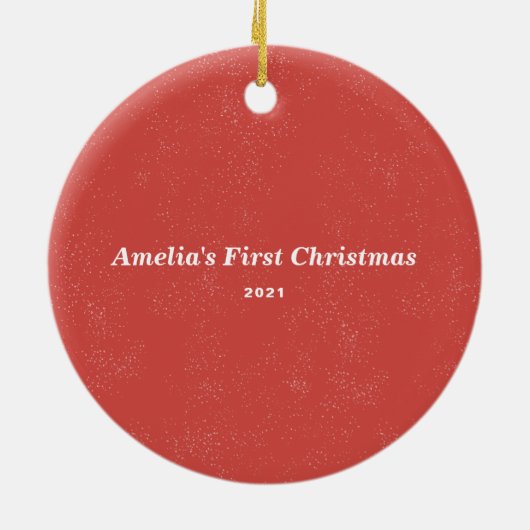 Waterverf Wreath Baby's eerste kerstfoto Keramisch Ornament (Achterkant)