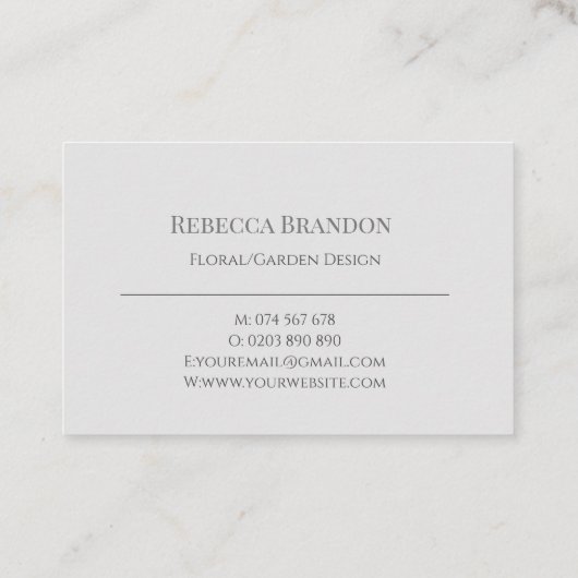 Waterverf Wreath Floral Visitekaartje (Achterkant)