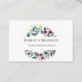 Waterverf Wreath Floral Visitekaartje (Voorkant)