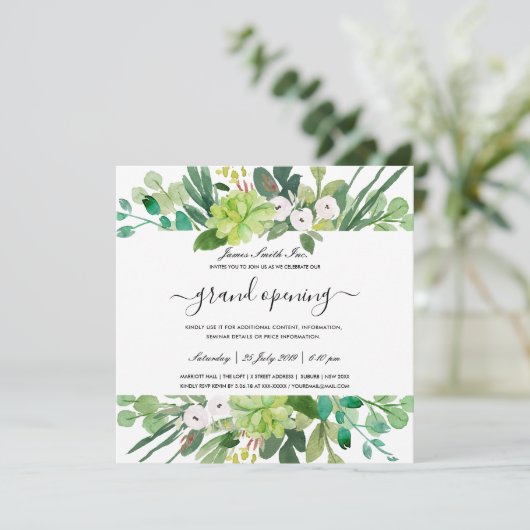WATERVERF WREATH FOLIAGE GRAND OPENING CEREMONY KAART (Staand voorkant)
