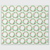 Waterverf Wreath Kerstmis Cadeaupapier (Vlak)