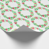 Waterverf Wreath Kerstmis Cadeaupapier (Hoek)