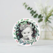 Waterverf Wreath | Kerstmis Feestdagenkaart (Staand voorkant)