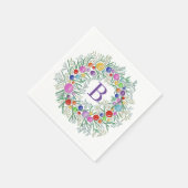 Waterverf Wreath Kerstmis Napkins Servet (Hoek)