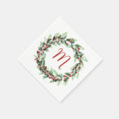 Waterverf Wreath Kerstmis Napkins Servet (Hoek)