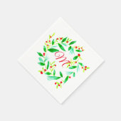 Waterverf Wreath Kerstmis Servet (Hoek)
