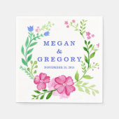 Waterverf Wreath Wedding Servetten (Voorkant)
